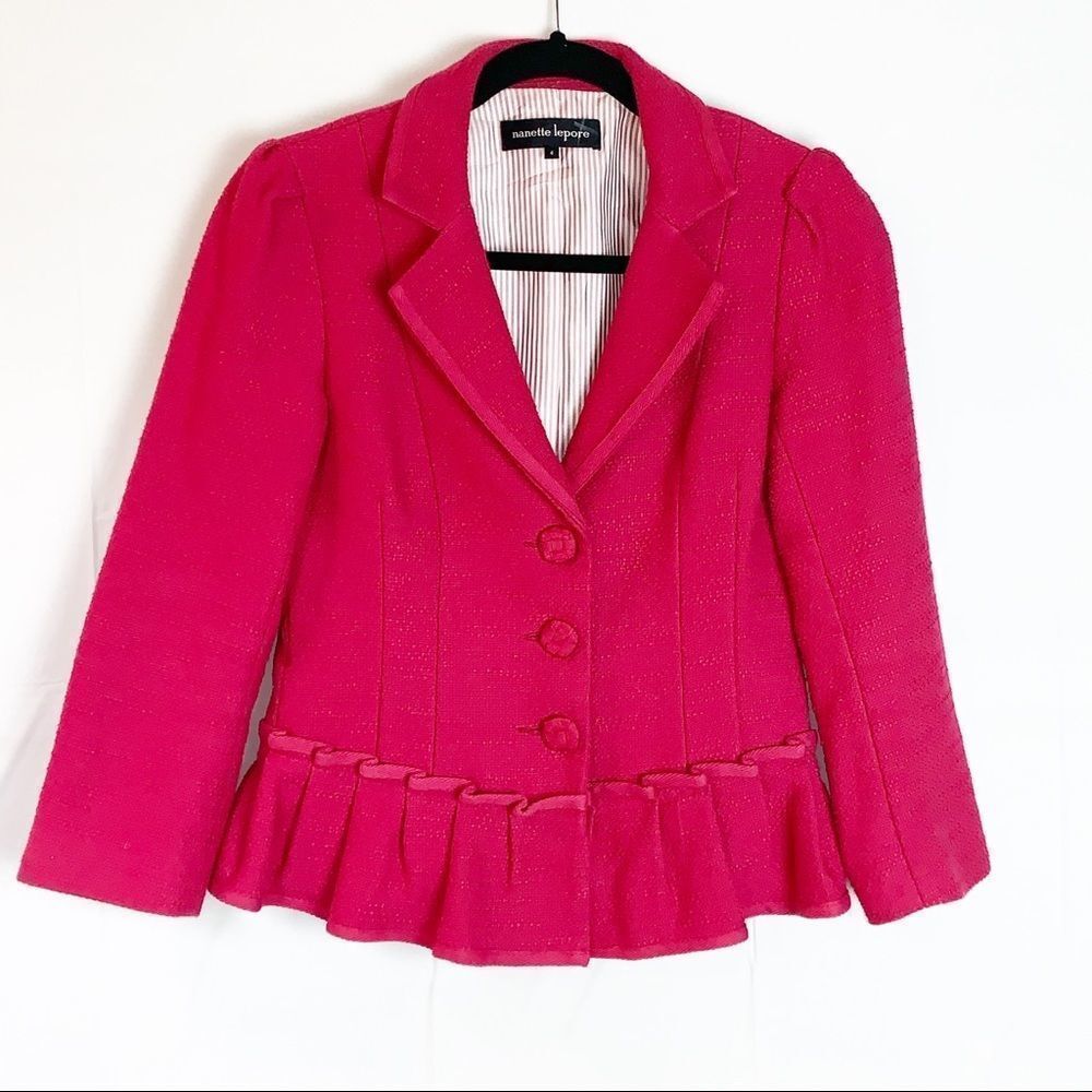 Nanette Lepore Pink Blazer with Peplum Hem